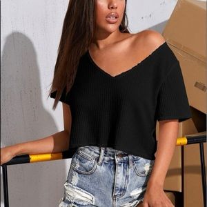 Black crop top cute for beach size medium